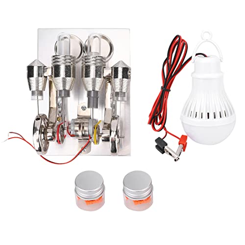 Stirling Engine, 4 Cylinder Stirling Engine Miniature Hot Air Stirling Engine Hot Air Power Generator Physics Teaching Model for School Stirling Engine, 4 Cylinder Stirling Engine Miniature Hot Air Stirling Engine Hot Air Power Generator Physics Teaching Model for School von Beufee