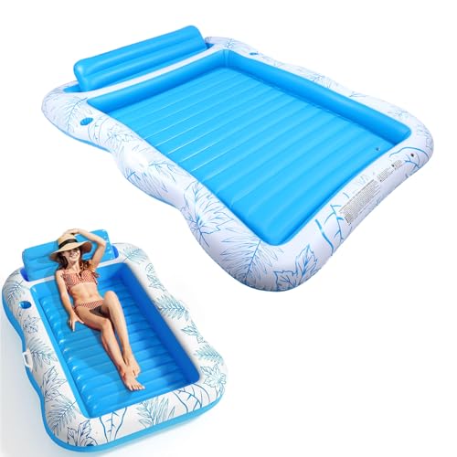Bewinner Aufblasbarer Bräunungsbeckenliege für Erwachsene, Strand Sonnenbräder Badewanne Pool Lounge Raft Sonnenbaden Pool Floaties, 81,9 X 53,9 Zoll Großes Bräunungsbett, Pool Schwimmt von Bewinner
