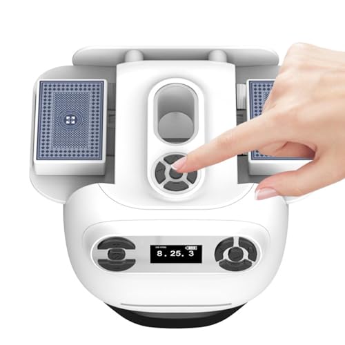Bewinner Kartenmischmaschine Elektrische, One-Press Automatischer Kartenmischer für 1-2 Decks, 360-Grad-Lizenzierung, 2600mAh wiederaufladbarer Mischelmaschiene für UNO, Poker, Texas Hold Em von Bewinner