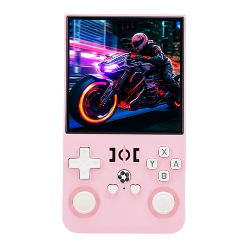 Bewinner R36MAX Retro-Handheld-Spielekonsole, tragbares 4-Zoll-IPS-Open-Source-Gaming-System, 4000 mAh Lange Akkulaufzeit, unterstützt GBA NES MAME, mit Speicherkartenhülle (PINK) von Bewinner