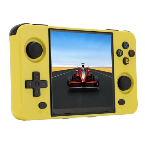 R40S Handheld-Spielekonsole, Taschenvideospiel-Player mit 4-Zoll-IPS-Bildschirm, Open-Source-Retro-Konsole mit über 10.000 Spielen, 4.000-mAh-Akku, 16 GB + 64 GB (Yellow) von Bewinner