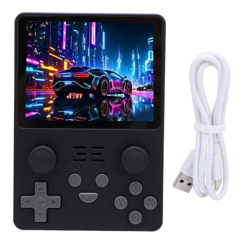 RGB20S Retro-Handspielkonsole, 3,5-Zoll-IPS-Bildschirm, Dutzende Emulatorsysteme, Tragbare Videospielkonsole mit 16 GB und 128 GB Kleinen Speicherkarten (Black) von Bewinner