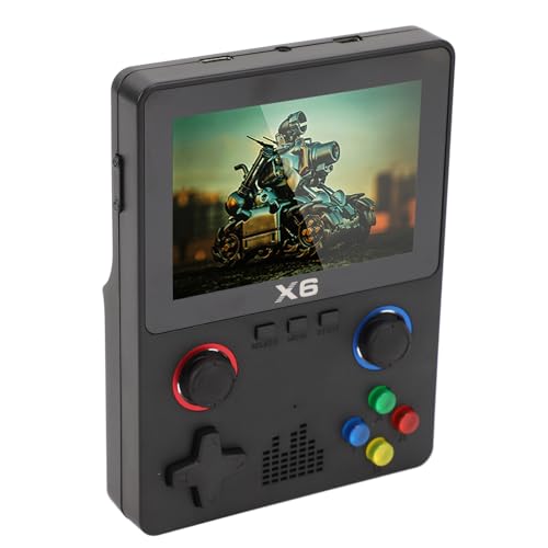 Bewinner X6-Spielekonsole, Minis-Retro-Spielekonsole mit 3,5-Zoll-IPS-HD-Bildschirm, Dual-3D-Joystick, Tragbare Handheld-Videospielkonsole mit HD-Bildschirm, Wiederaufladbar, Schwarz von Bewinner