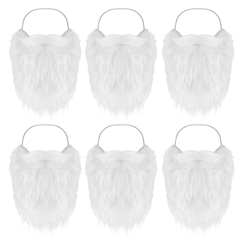 Bewudy 6 Stück Lustiger Weihnachtsmann Bart, Weißer Gefälschte Bart, Weihnachten Weihnachtsmann Bart Kostüm für Jugendliche Erwachsene Verkleidung Weihnachtsmann Weihnachten Zubehör Bewudy 6 Stück Lustiger Weihnachtsmann Bart, Weißer Gefälschte Bart, Weihnachten Weihnachtsmann Bart Kostüm für Jugendliche Erwachsene Verkleidung Weihnachtsmann Weihnachten Zubehör von Bewudy
