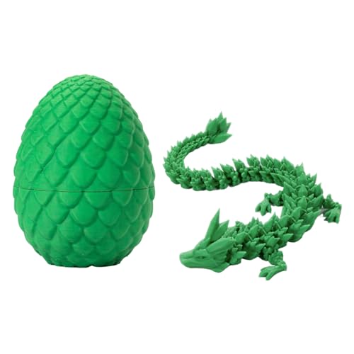 3D Printed Dragon Egg with Dragon | Dragon in Egg Figures Toy | Fully Movable Dragon Egg with Dragon | Crystal Clear Restless Dragon Figures, Desk Dragon Toy Gift for Children and Adults von Bexdug