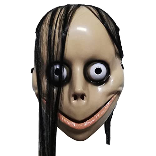 Bexdug 2 Pcs Momo Kopfbedeckung Cosplay Kostü,Lange Haare Frauen Kopfbedeckung Gruselkostüme | Halloween Cosplay Scary Party Requisiten Latex Kopfbedeckung von Bexdug