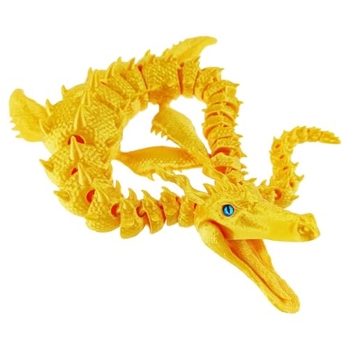 Bexdug 3D-Druck-Drache, 3D-Drachen-Zappelspielzeug - Kristalldrache mit flexiblen Gelenken - Voll bewegliches 3D-gedrucktes Drachen-Zappelspielzeug für Erwachsene, Jungen und Kinder von Bexdug