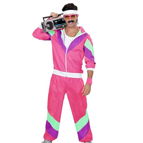 Bexdug 90er-Jahre-Hip-Hop-Kostüme, Shell-Anzug, 80er-Jahre-Trainingsanzug für Herren, Retro-Sportbekleidung - Weiche Kostüm-Outfits mit Vintage-inspiriertem Design | Kostüm-Outfits für von Bexdug