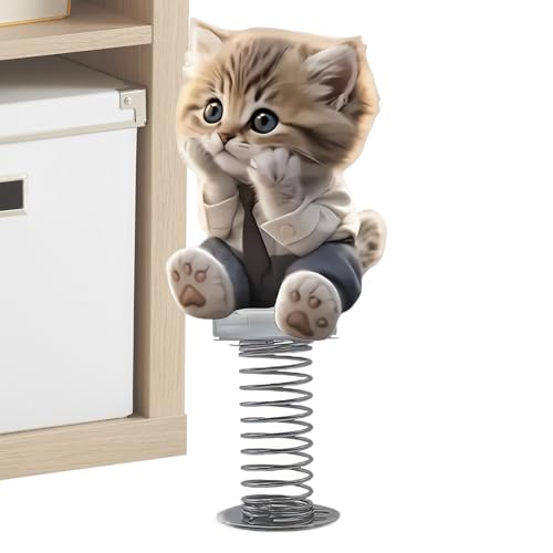 Bexdug Auto Armaturenbrett Dekorationen - Schüttelkopf Katze Bommel Armaturenbrett Dekorationen - Tanzspielzeug Lustig Schütteln Kopf 2D Acryl Dekorative Innenzubehör für Limousine Fahrzeuge Reisen von Bexdug