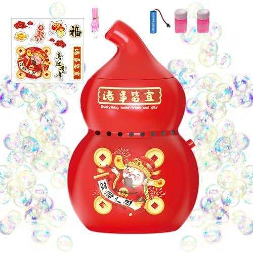 Bexdug Automatische Seifenblasenmaschine, elektrische Seifenblasenmaschine | Chinesisches tragbares Batterie-Blasengebläse-Spielzeug | Leuchtende Schaummaschine mit Sound für Neujahr, Weihnachten, von Bexdug