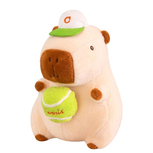 Bexdug Capybara-Plüschtiere,Gefülltes Capybara-Plüschtier - Plüsch Capybara Stofftier | Süßes Kuscheltier Capybara, Umarmungen Baseball Capybara Spielzeug für Kinder und Erwachsene zum Geburtstag, von Bexdug