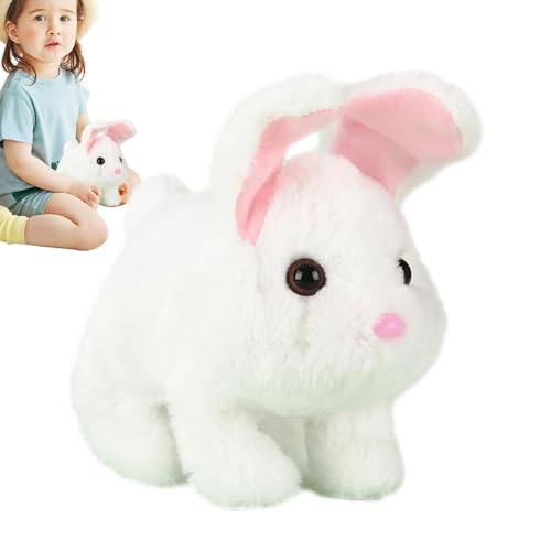 Bexdug Gefülltes Hasen-Stofftier, laufendes Kaninchenspielzeug | Elektrisches, interaktives Kaninchenspielzeug - Elektronisches interaktives Kaninchen-Plüschspielzeug für Kinder, Jungen und Kinder von Bexdug