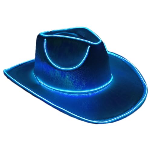 Bexdug Glitzernde Cowgirl-Hüte, neonfarbener Rancher-Hut, LED-Cowboyhut, leuchtender Cowboyhut, glitzernder Cowboyhut, leuchtender Cowboyhut, Disco-Leuchthut, Kostümzubehör für Damen und Herren Bexdug Glitzernde Cowgirl-Hüte, neonfarbener Rancher-Hut, LED-Cowboyhut, leuchtender Cowboyhut, glitzernder Cowboyhut, leuchtender Cowboyhut, Disco-Leuchthut, Kostümzubehör für Damen und Herren von Bexdug