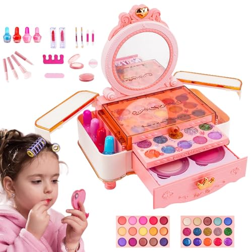 Bexdug Kinder-Make-up-Set für Mädchenspielzeug,Mädchen-Make-up-Set für Kinder,Waschbares Kleinkind-Make-up-Set | Princess Play Make-up-Spielzeug, Kosmetikset für Kleinkinder, Make-up-Waschtische, von Bexdug