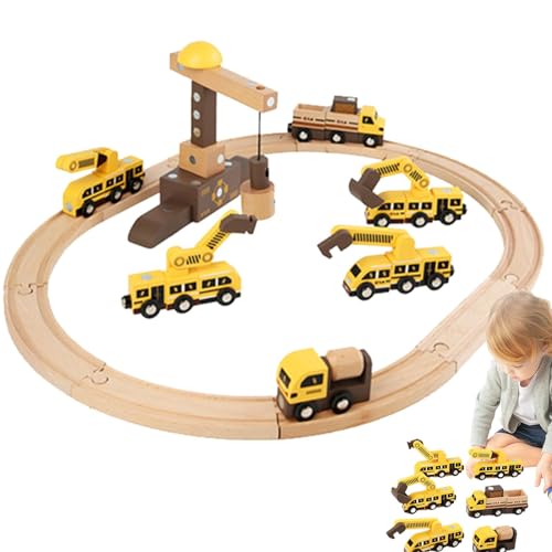 Bexdug Kleinkindautobahn,Kinderautobahn, Kleine Eisenbahn-Sets, Puzzle, Aufklärung, Zusammenbauen, Spielzeug, Feinmotorik-Spielzeug, Lernspielzeug, magnetisches Eltern-Kind-Spielzeug für Kinder und von Bexdug