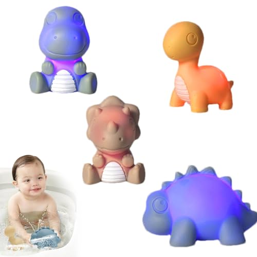 Bexdug Leuchtendes Schwimmspielzeug, Badewannenspielzeug für Kleinkinder | 4 Stück leuchtende Badewannen-Tierspielzeuge für Kleinkinder für die Dusche,Badespielzeug für die frühe Entwicklung mit von Bexdug