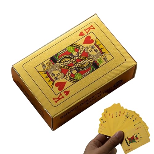 Bexdug -Poker-Set | Reise-, Neuheits- und Lernkarten | Neuartige Lernspielzeugkarten mit Goldfolie. Goldene Kinderkarten für Jungen und Mädchen, Erwachsene von Bexdug