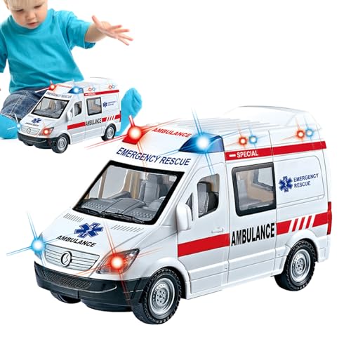 Bexdug Rettungsfahrzeuge für Kleinkinder,Spielzeug für Kinderrettungsfahrzeuge - Mini-Rettungsfahrzeuge mit Licht und Sound - Kleinkind-LKW-Spielzeug für Kinder im Alter von 3–8 Jahren von Bexdug