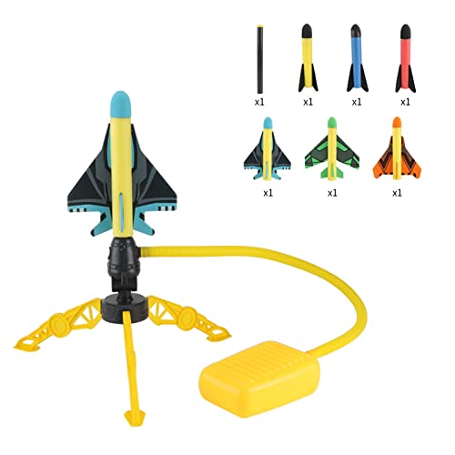 Bexdug Schaumstoffraketen für Kinder,Raketenspielzeug für Kinder | Robustes Fuß-Launchpad-Pedal für Vorschulkinder | 6 farbenfrohe, lustige Outdoor-Spielzeuge aus Schaumstoff, Stabiler Startständer, von Bexdug