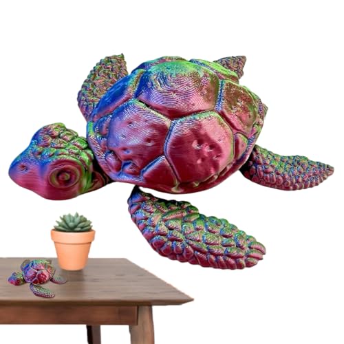 Bexdug Schildkröten Fidget Spielzeug - Glieder Bewegliche Tischdekoration 3D Druck Skulptur | Figure mit Gelenkbewegung, Dekofigur für Männer Frauen Jugendliche von Bexdug