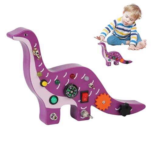 Bexdug Sensorisches Brett, Montessori-Lichtschalterspielzeug für Kleinkinder | Sensorisches Spielzeugbrett aus Holz mit Schaltern - Tragbares pädagogisches Lernspielzeug, Kleinkind-Reisespielzeug für von Bexdug