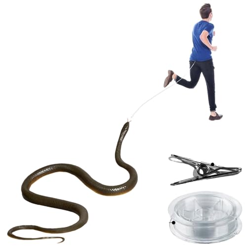 Bexdug Snake Prank with String and Clip, Clip on Snake Prank, Joke Snake on a String, Realistic Fake Snake Prank, DIY Golf Snake Prank with String and Clip, Snake Prank Never Gets Old von Bexdug