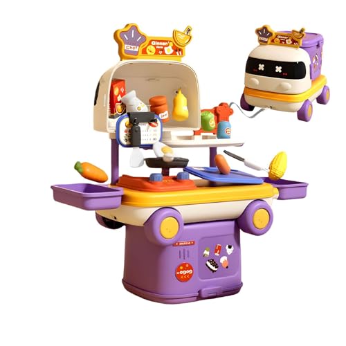 Bexdug Spielhaus Rollenspielspielzeug, Kinderspielhausspielzeug | Spielhaus-Make-up-Spielzeug | Umwandelbares Küchenspielset, Rollenspielzeug, Kinder-Make-up-Spielset für Kinder, Mädchen und ab 3 von Bexdug