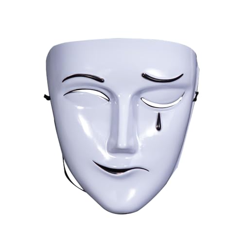 Bexdug Weiße Maske | Trauer und Lachen Vollgesichtsmaske | Kreative Traurige und Glückliche Maske, Fancy Cool Face Cover für Karneval Cosplay Bexdug Weiße Maske | Trauer und Lachen Vollgesichtsmaske | Kreative Traurige und Glückliche Maske, Fancy Cool Face Cover für Karneval Cosplay von Bexdug