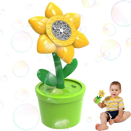 Bubble Maker, Bubble Machine mit Licht,Blumenblasenhersteller mit Musik & Lichtern | Batteriebetriebene Outdoor -Spielzeug für Kinder über 3+ Jahre, umfasst 2 Flaschen Nachfüllungen von Bexdug