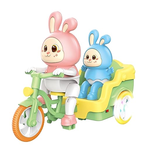 Kaninchen-Dreirad-Elektrospielzeug - Interaktives Kaninchen-Dreirad-Spielzeug - Tragbares pädagogisches interaktives Hasen-Dreiradspielzeug für Jungen und Mädchen zum Geburtstag Bexdug von Bexdug