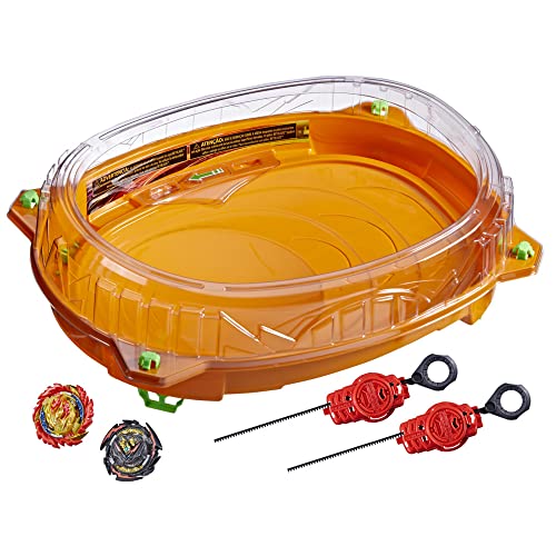 Hasbro Beyblade Burst QuadDrive Cosmic Vector Battle Set − Beystadium-Arena, 2 Kreisel und 2 Starter, für Kinder ab 8 Jahren, in recycelbarer Verpackungr, Multi von BEYBLADE