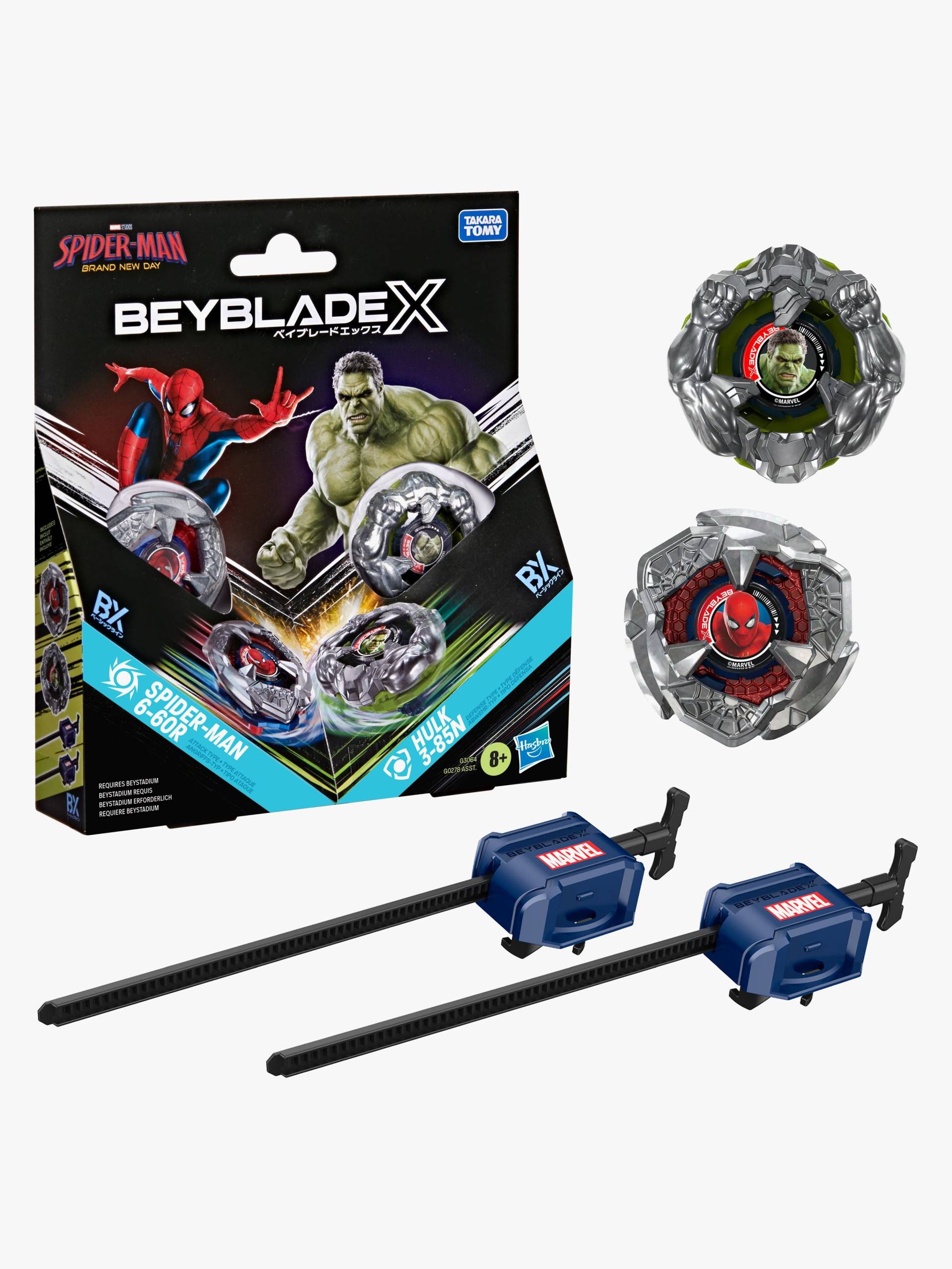 Beyblade X und Marvel Collab Spider-Man 6-60R Vs Hulk 3-85N Kreisel 2-Pack Beyblade X und Marvel Collab Spider-Man 6-60R Vs Hulk 3-85N Kreisel 2-Pack von Beyblade