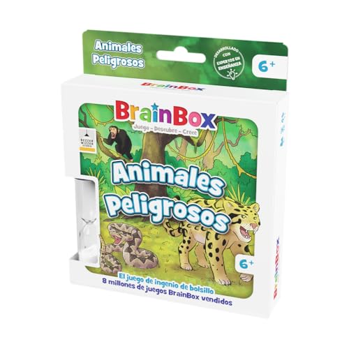 Beezerwizzer Studio | BrainBox Pocket gefährliche Tiere | Kartenspiel, ab 6 Jahren, ab 1 Spieler, 10 Minuten pro Spiel, Spanisch Beezerwizzer Studio | BrainBox Pocket gefährliche Tiere | Kartenspiel, ab 6 Jahren, ab 1 Spieler, 10 Minuten pro Spiel, Spanisch von Bezzerwizzer