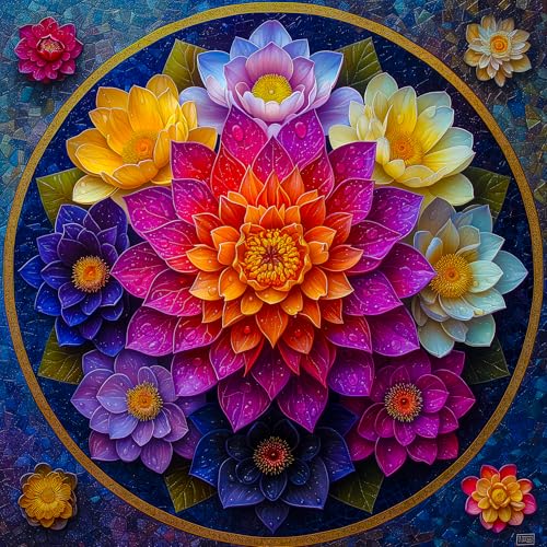 Bgraamiens Mandala Puzzle - 1000 Teile Schöne Blumen Wassertropfen Kunst Puzzle für Erwachsene Bgraamiens Mandala Puzzle - 1000 Teile Schöne Blumen Wassertropfen Kunst Puzzle für Erwachsene von Bgraamiens