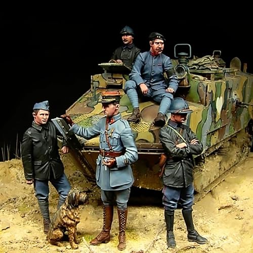 Bhowsa 1/35 Deutscher Soldat aus dem Zweiten Weltkrieg Resin-Modellbausatz Unbemaltes und unmontiertes Resin-Modell (5 Figuren, ohne Panzer) //H9Z5J8 von Bhowsa