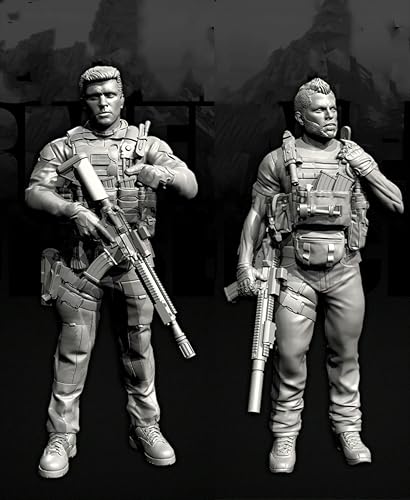 Bhowsa 1/35 Europäischer Kommandosoldat Resin-Modellbausatz Unbemaltes und unmontiertes Resin-Modell (2 Figuren) // e7c6J13 von Bhowsa
