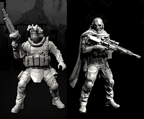 Bhowsa 1/35 Europäischer Kommandosoldat Resin-Modellbausatz Unbemaltes und unmontiertes Resin-Modell (2 Figuren) // e7c6J16 von Bhowsa
