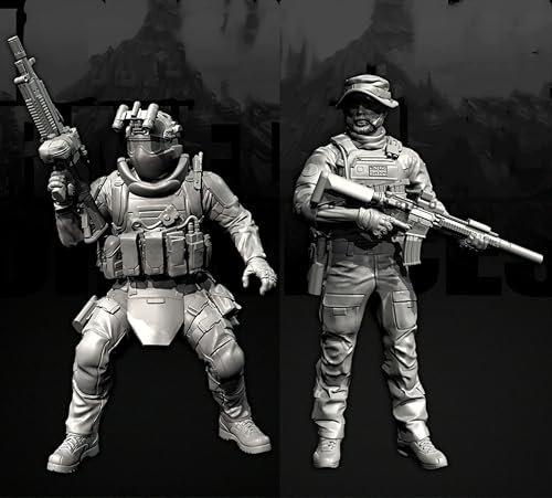 Bhowsa 1/35 Europäischer Kommandosoldat Resin-Modellbausatz Unbemaltes und unmontiertes Resin-Modell (2 Figuren) // e7c6J19 von Bhowsa