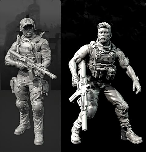 Bhowsa 1/35 Europäischer Kommandosoldat Resin-Modellbausatz Unbemaltes und unmontiertes Resin-Modell (2 Figuren) // e7c6J29 von Bhowsa