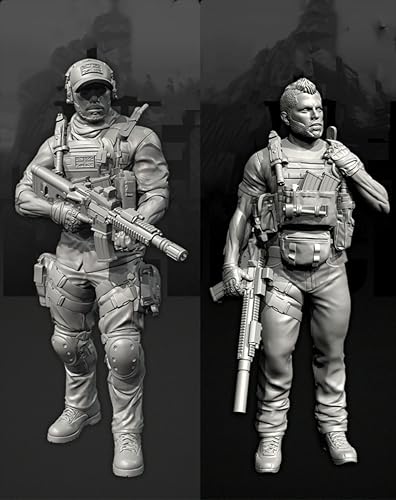 Bhowsa 1/35 Europäischer Kommandosoldat Resin-Modellbausatz Unbemaltes und unmontiertes Resin-Modell (2 Figuren) // e7c6J33 von Bhowsa
