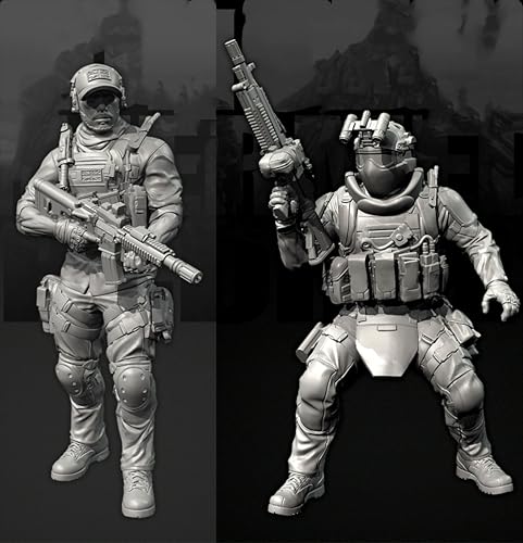 Bhowsa 1/35 Europäischer Kommandosoldat Resin-Modellbausatz Unbemaltes und unmontiertes Resin-Modell (2 Figuren) // e7c6J34 von Bhowsa