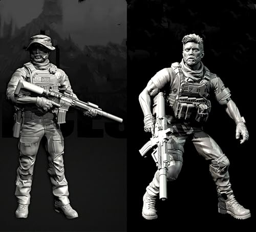 Bhowsa 1/35 Europäischer Kommandosoldat Resin-Modellbausatz Unbemaltes und unmontiertes Resin-Modell (2 Figuren) // e7c6J9 von Bhowsa
