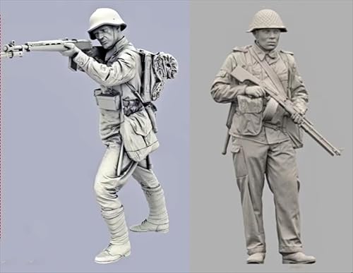 Bhowsa 1/35 Resin-Modellbausatz von Soldaten aus dem Zweiten Weltkrieg, unbemalt und unmontiert (2 Personen) //q9E7J4 von Bhowsa
