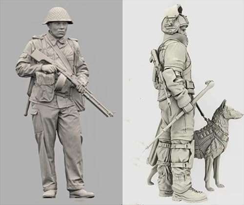 Bhowsa 1/35 Resin-Modellbausatz von Soldaten aus dem Zweiten Weltkrieg, unbemalt und unmontiert (2 Personen) //q9E7J9 von Bhowsa