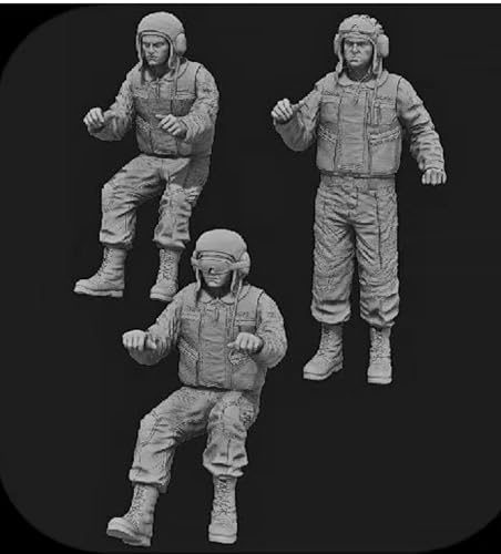 Bhowsa 1/35 Unbemalt und unmontiert Resin-Modell (3 Personen, ohne Panzer) Resin-Modellbausatz mit Soldaten aus dem Zweiten Weltkrieg // q9E6J1 von Bhowsa