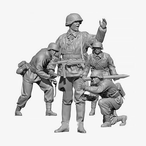 Bhowsa 1/35 Zweite Weltkrieg – Deutsche Panzersoldaten-Resin-Modellbausatz Unbemaltes und unmontiertes Resin-Modell (4 Figuren, ohne Panzer) //e4c2J5 von Bhowsa
