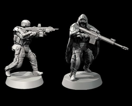 Bhowsa 50mm Sci-Fi Agent Commando Soldat Resin Modell Bausatz Unbemalt und unmontiert Resin Modell (2 Personen) //s8X0j3 von Bhowsa