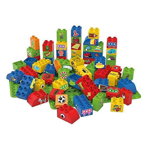 BiOBUDDi BB-0008 - Lernbausteine Boys, biologische Bausteine zum Stecken, kompatibel zu anderen Marken, hergestellt aus Bio Kunststoff, 58 Klemmbausteine mit 2 Grundplatten, besonders umweltfreundlich von Liberty House Toys