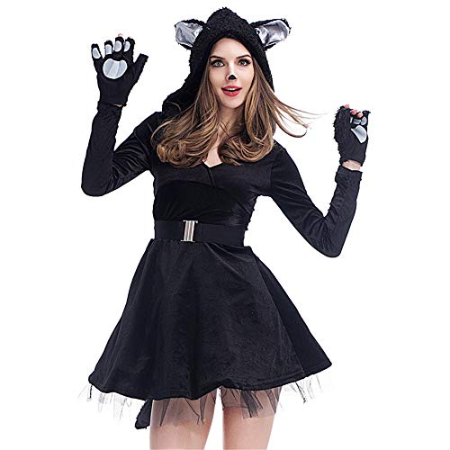 Bianriche Katzenkostüm für Damen, Kleidung für Party, Halloween, Cosplay, Rollenspiele, Größe M von Bianriche
