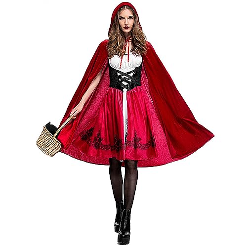 Bianriche Rotkäppchen-Kostüm für Damen, für Party, Halloween, Cosplay, Rollenspiele, Größe M von Bianriche